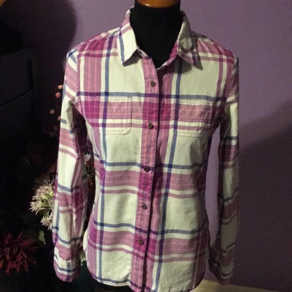 The North Face plaid button-down flannel. Small